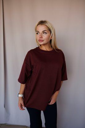 Футболка ФОРУР-ДУО оверсайс бордова CON5.25/BЕ/014/S фото